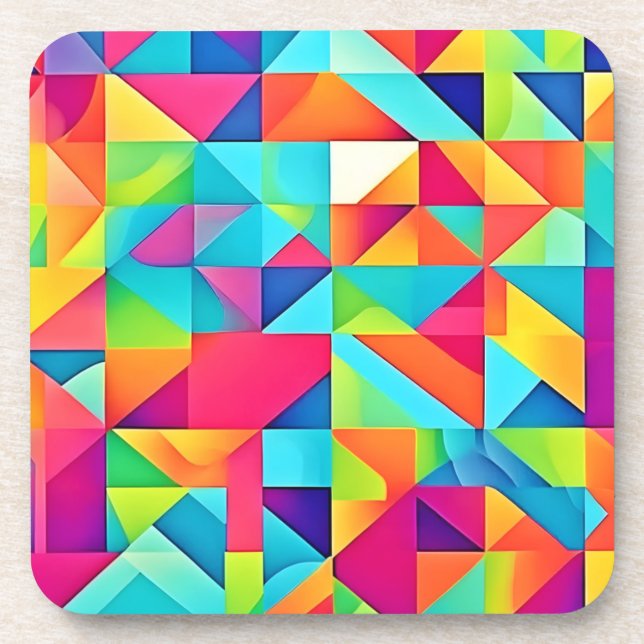 Posavasos Patrones abstractos coloridos vibrantes (Frente)