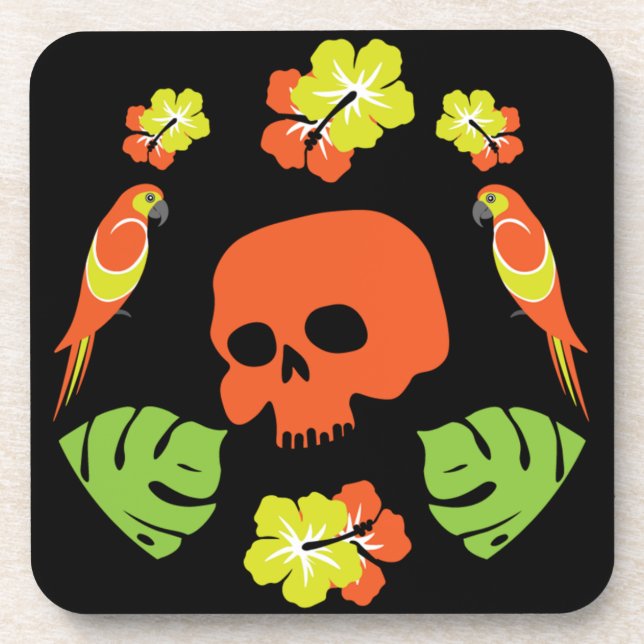 Posavasos Patrones de colores caribeños (Frente)