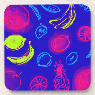 Posavasos Patrones de frutas tropicales de neón Art. Comprar