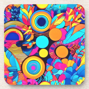 Posavasos Patrones de resumen geométrico vibrante