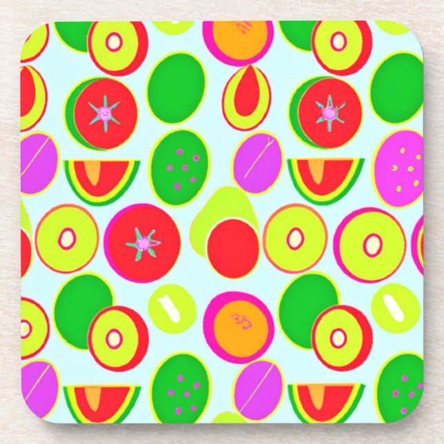 Posavasos Patrones exóticos de frutas tropicales. ¡Hazte con (Frente)