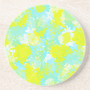 Posavasos patrones florales azules japoneses