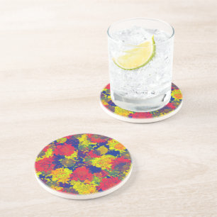 Posavasos patrones florales azules japoneses