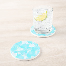 Posavasos patrones florales azules japoneses