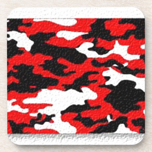 Posavasos Patrones rojos de camuflaje (Frente)