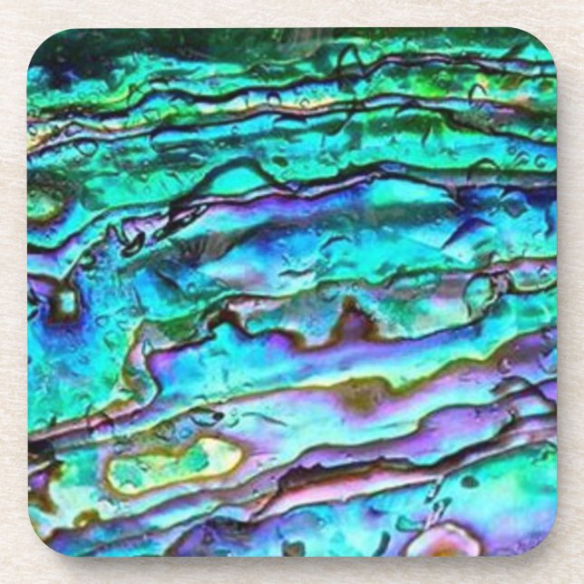 Posavasos Paua Shell Abalone Cork Coasters conjunto de 6 (Frente)