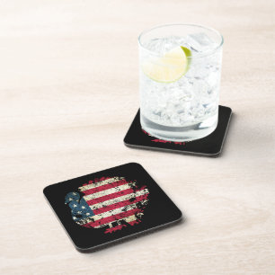 Posavasos Pavo de Acción de Gracias con bandera americana