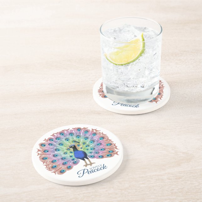 Posavasos Pavo Real personalizado (Lado)