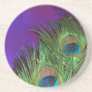 Posavasos Pavo real púrpura del Relieve metalizado