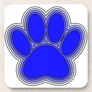 Posavasos Paw De Perro En Azul Con Brotes