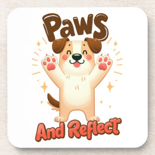 Posavasos Paws Y Refleja Perro Cuto