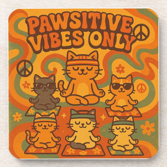 Posavasos Pawsitive Vibes Only (Frente)