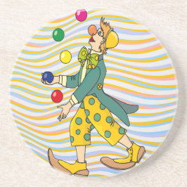 Posavasos Payaso gracioso Jugando Con Bolas Coloridas