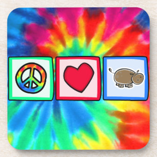 Posavasos Paz, amor, hipopótamos