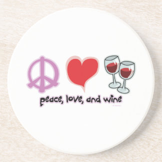 Posavasos Paz, amor, y vino