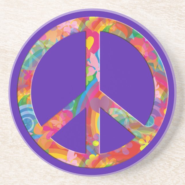 Posavasos Paz del poder de las flores | violeta (Frente)