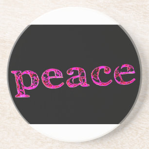 Posavasos paz rosa en blanco negro