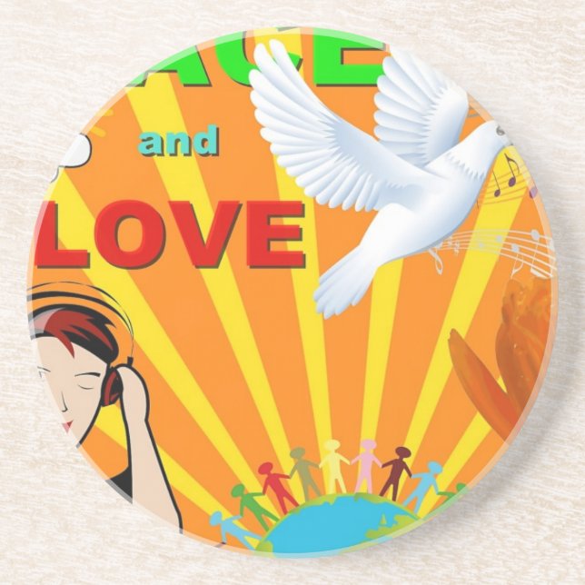 Posavasos Paz y amor (Frente)