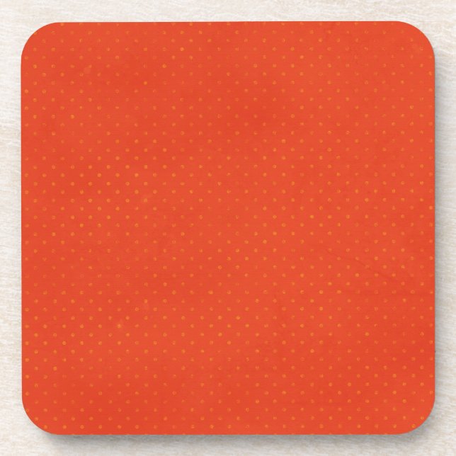 Posavasos Pd16red NARANJA LUZ BRILLANTE POLKA PATRÓN DOT RET (Frente)