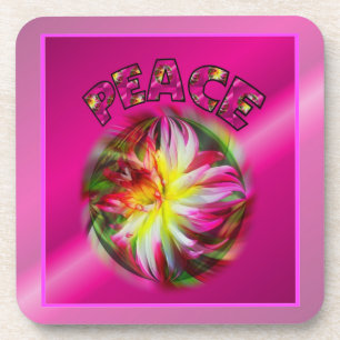 Posavasos Peace Dahlia Flower Inspirador Coaster Set