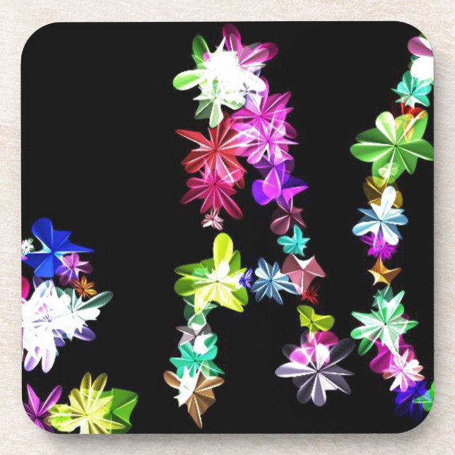 Posavasos "PEACE" en la impresión de arte de flores (Frente)