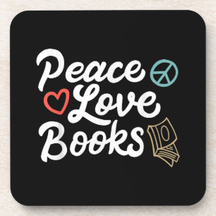 Posavasos Peace Love Books Geeky & Cute Leading