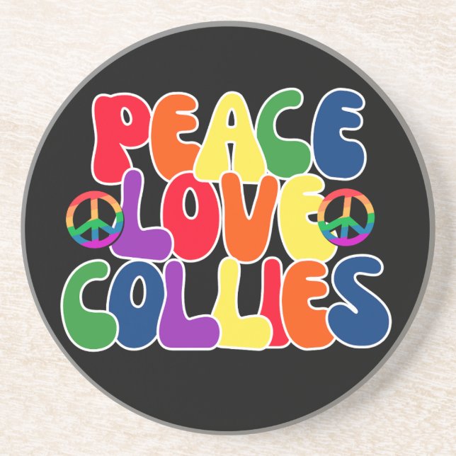 Posavasos Peace Love Collies (Frente)