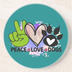Posavasos Peace Love Dogs – Regalo Boho para Amant