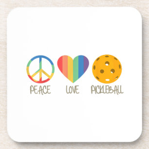 Posavasos Peace Love Pickleball