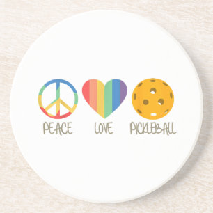 Posavasos Peace Love Pickleball