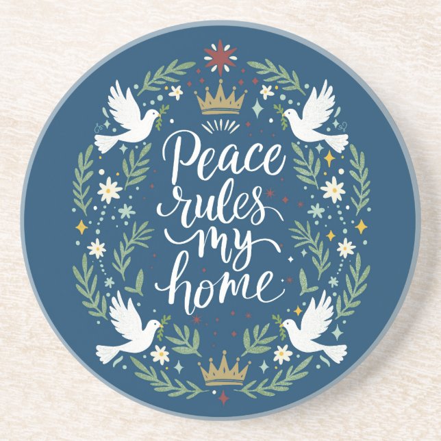 Posavasos Peace Rules My Home (Frente)