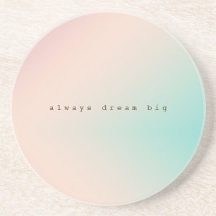 Posavasos Peach Aqua Tie Dye Ombre cita de ensueño inspirado