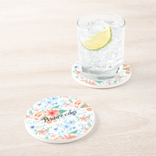 Posavasos Peach Hibiscus Tropical Floral