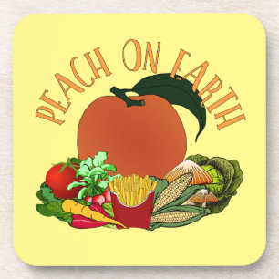 Posavasos Peach on Earth Funny Navidades Pun