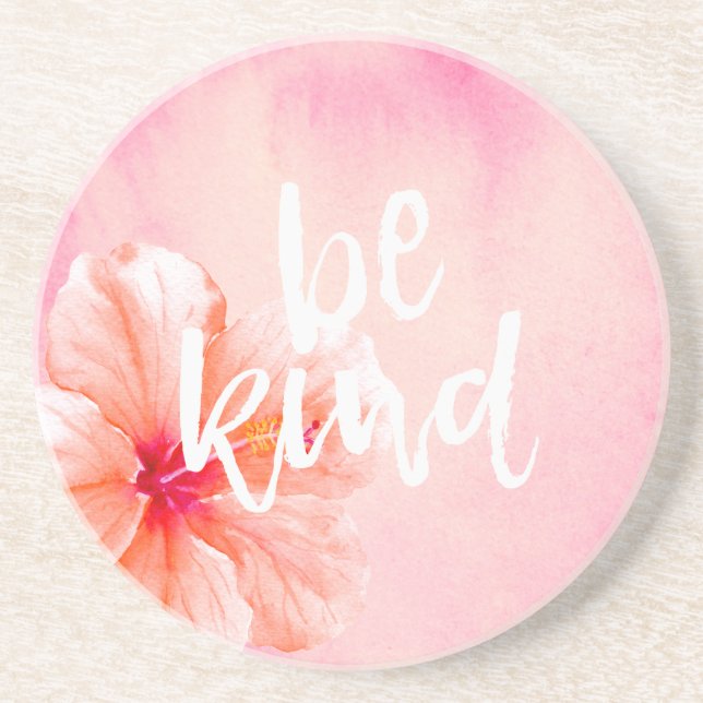 Posavasos Peach Pink Hibiscus Flower Be Amor (Frente)
