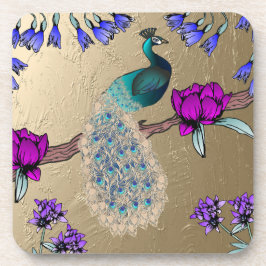 Posavasos Peacock En Oro