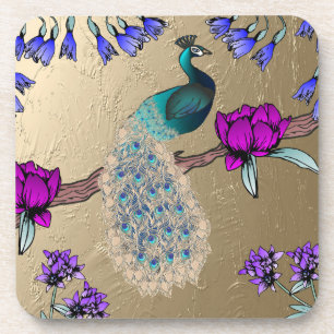 Posavasos Peacock En Oro