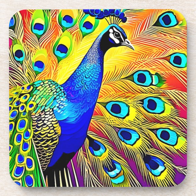 Posavasos Peacock Feather Art (Frente)