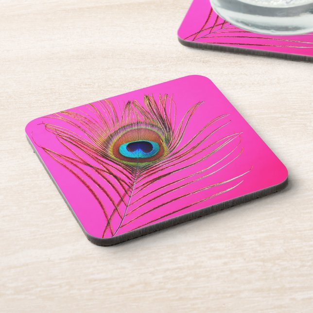Posavasos Peacock Feather Cork Coaster (Lado Izquierdo)
