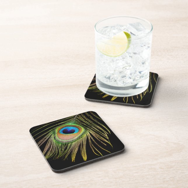 Posavasos Peacock Feather Cork Coaster (Lado Derecho)