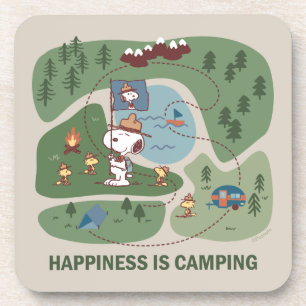 Posavasos Peanuts   Snoopy & Woodstock Camp Map