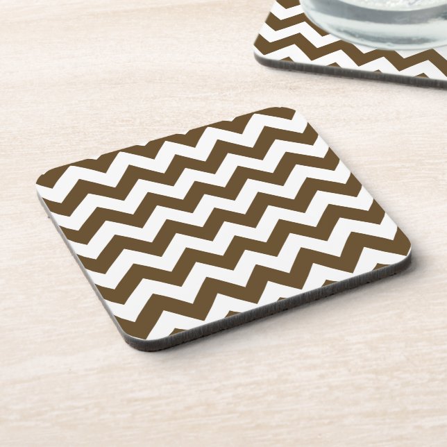 Posavasos Pecan Neutral Chevron (Lado Izquierdo)
