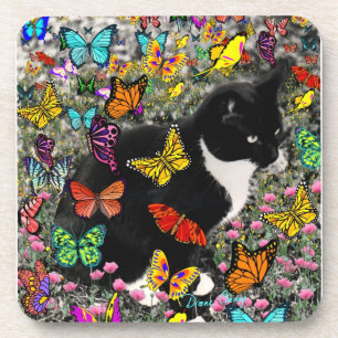 Posavasos Pecas en las mariposas - gatito del smoking