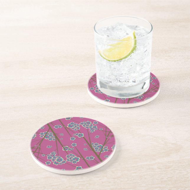 Posavasos Peculiar ramas Boysenberry Sandstone Coaster (Lado)