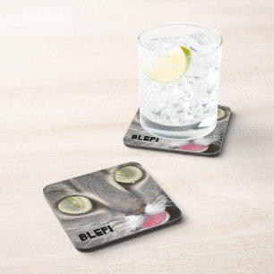 Posavasos Pegatinas del salón del gato Blep