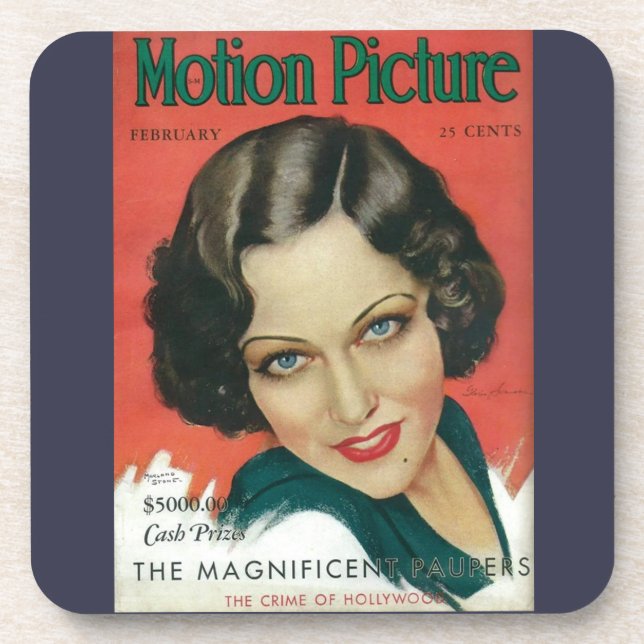 Posavasos Película Foto Febrero 1931 Portada de Gloria Swans (Frente)