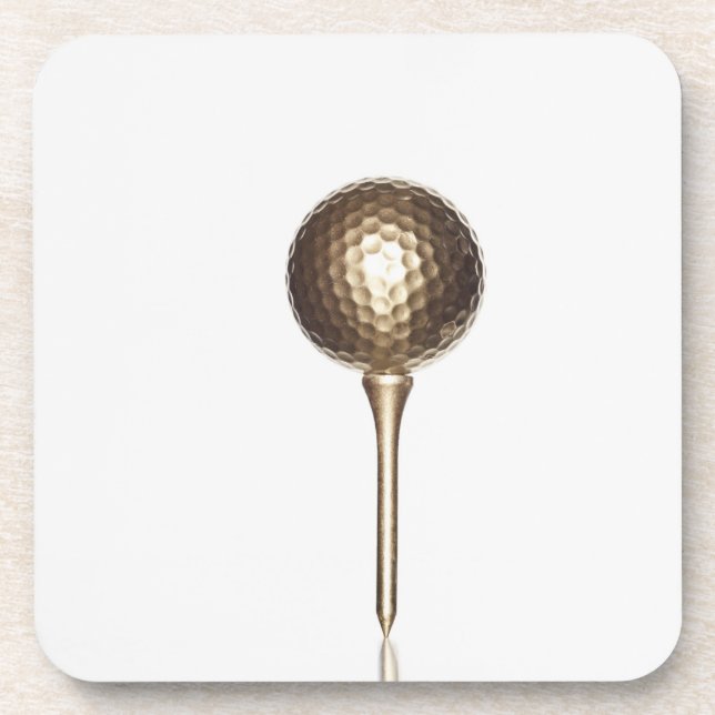 Posavasos Pelota de golf y camiseta del oro (Frente)