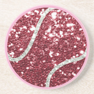 Posavasos Pelota de tenis rosa temática para fiesta de baby 