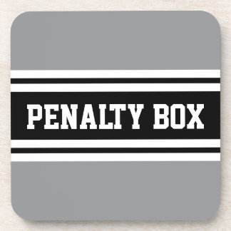 Posavasos PENALTY BOX Sporty Black White Gray Racing Stripes