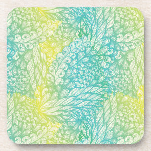 Posavasos Pendiente amarilla y azul del vintage floral